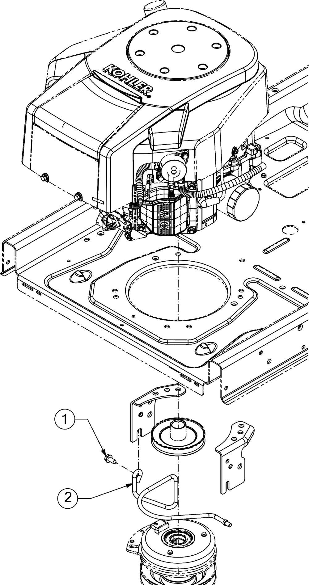 Clutch Keeper Diagram and Parts List for RZT-S54KH (17ARCBDA056)(2016) Cub Cadet Lawn Tractor